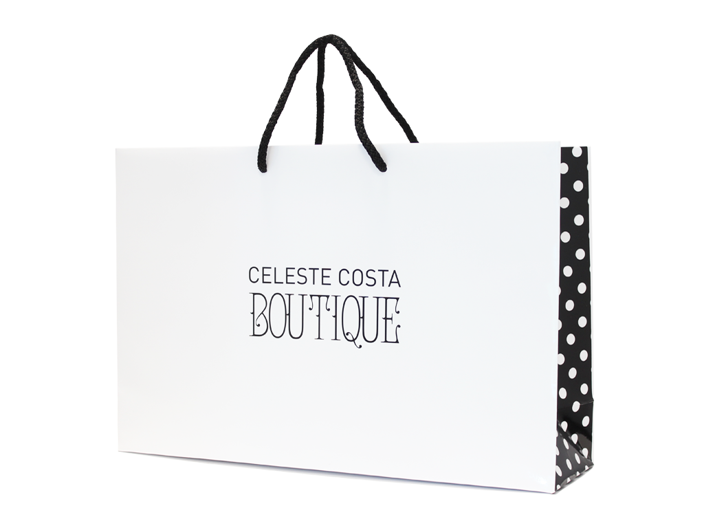 Sacoplex - Saco de Papel personalizado Boutique Celeste Costa